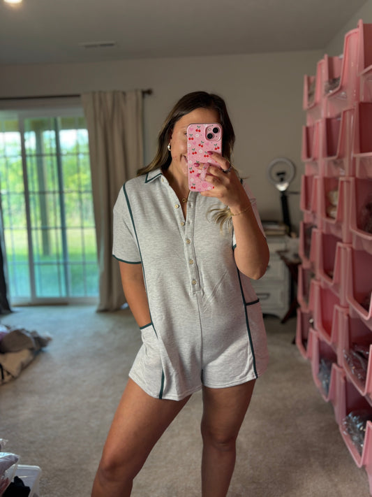 Teal Lined Romper