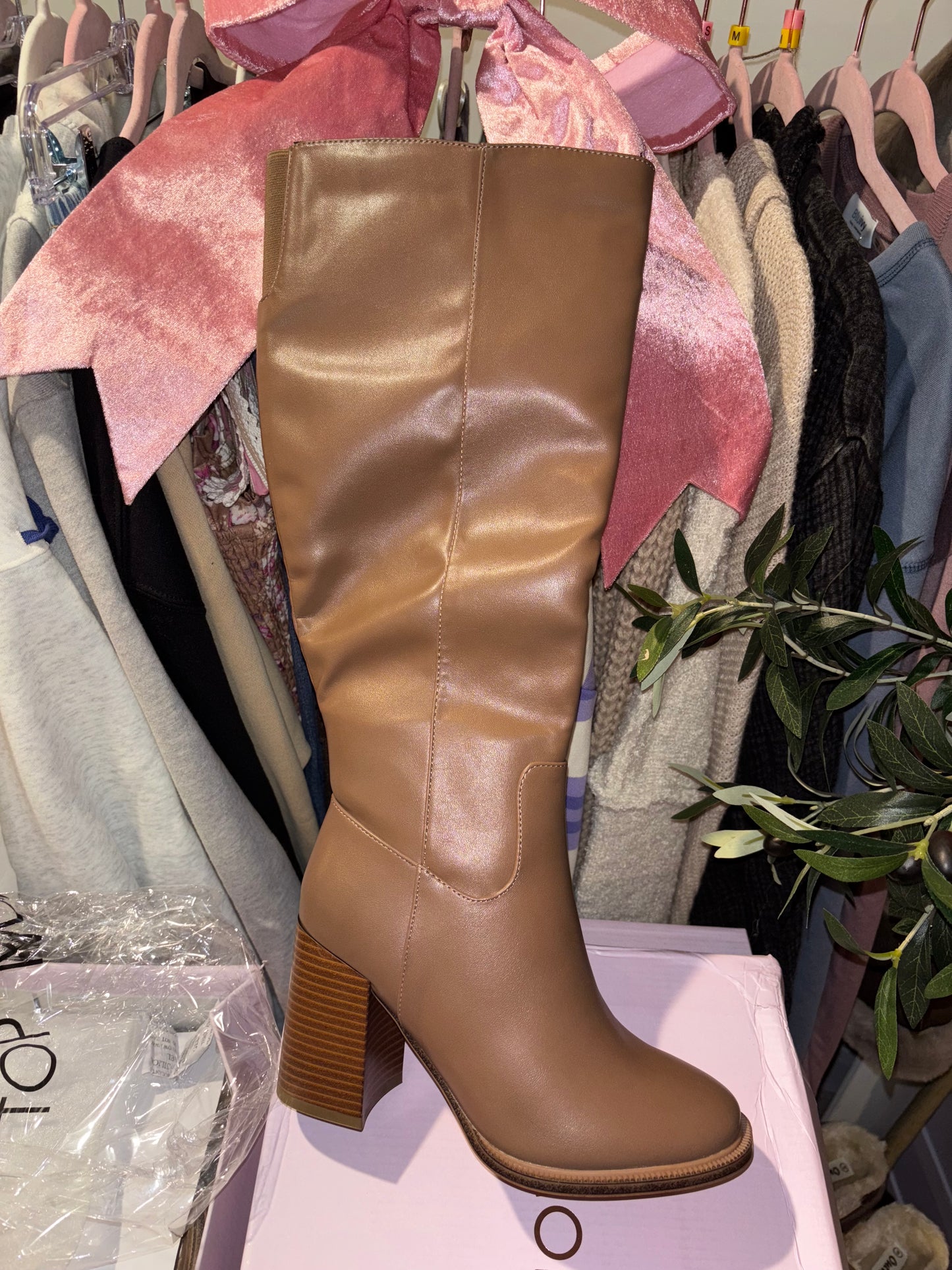 Taupe Knee High Boots