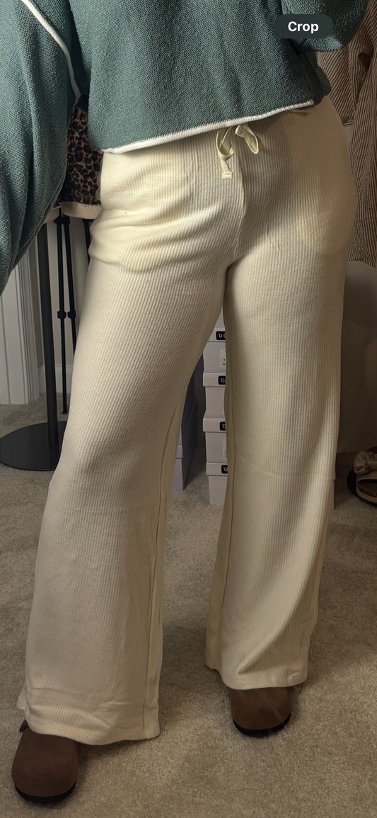 Cream Cozy Pants