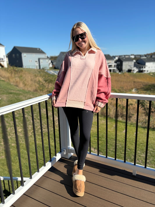 Pink Shannon Fleece Pullover