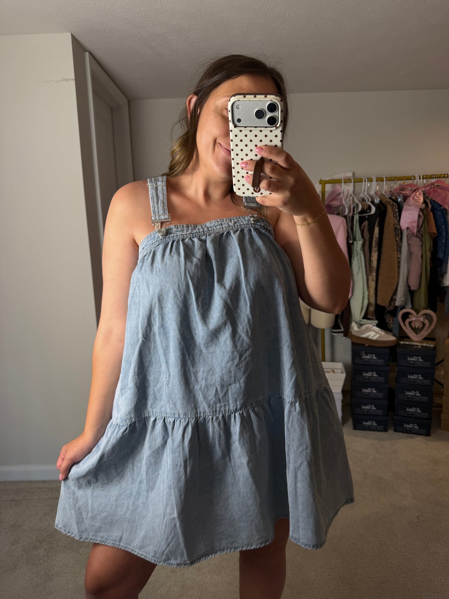 Denim BabyDoll Overall Dress