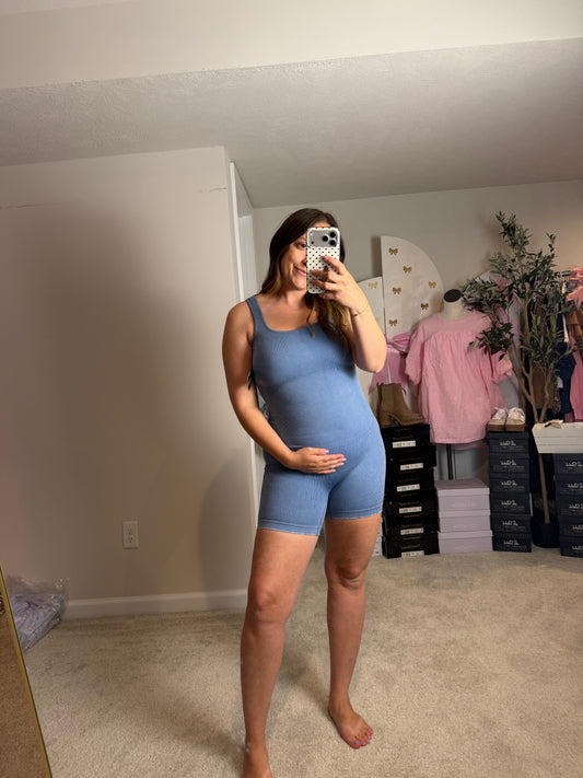 RIBBED SCULPTING ROMPER - 2 COLORS