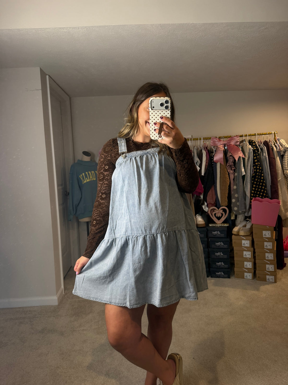 Denim BabyDoll Overall Dress