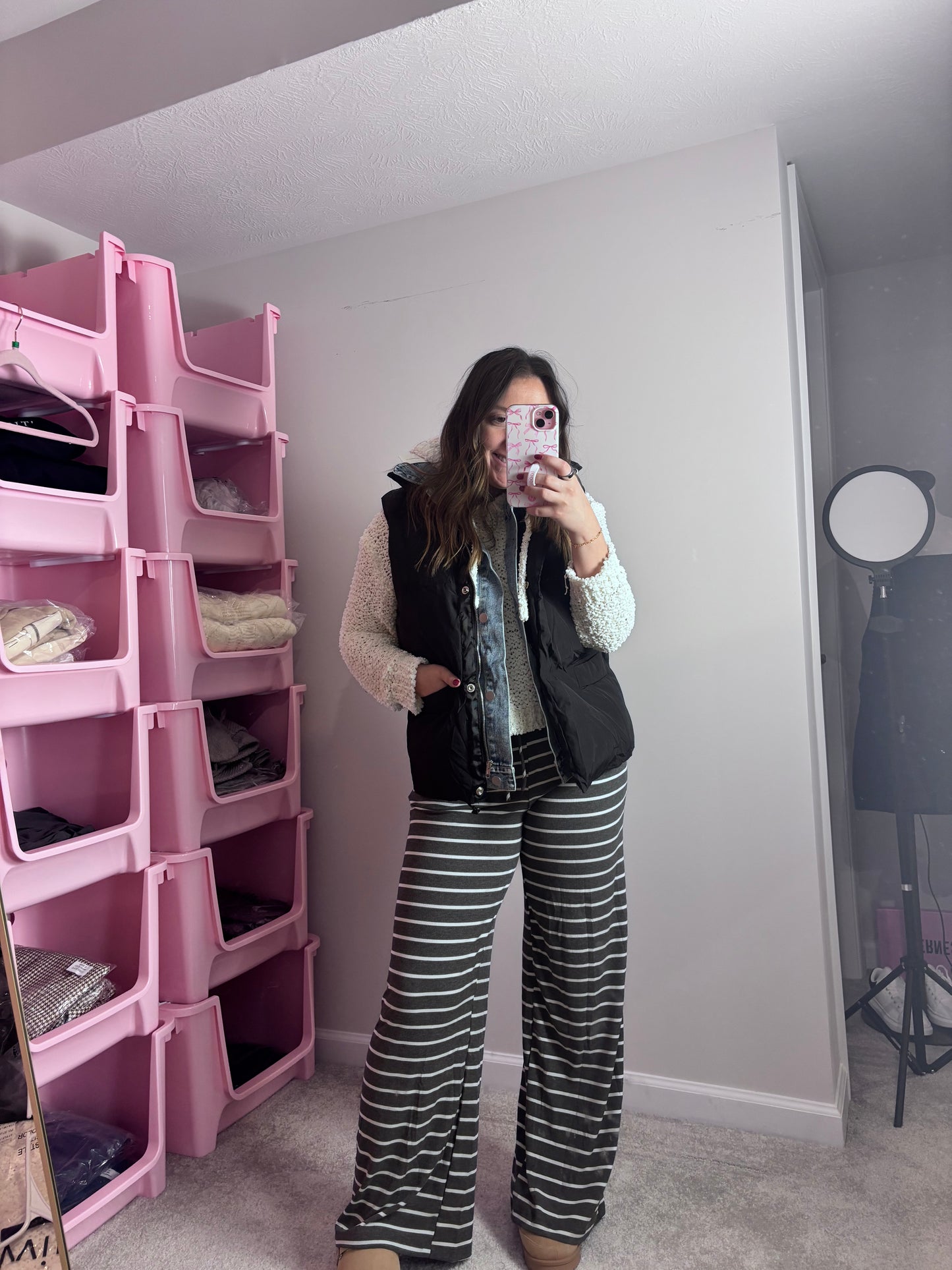 THE MEGHAN ~ PUFFER DENIM/BLACK VEST