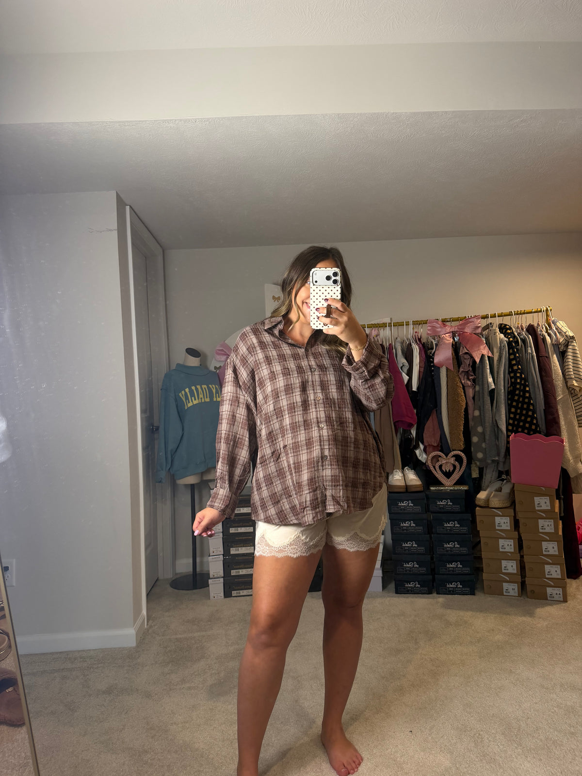 MOCHA FLANNEL TOP