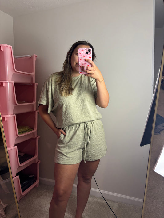 Sage Ribbed Set
