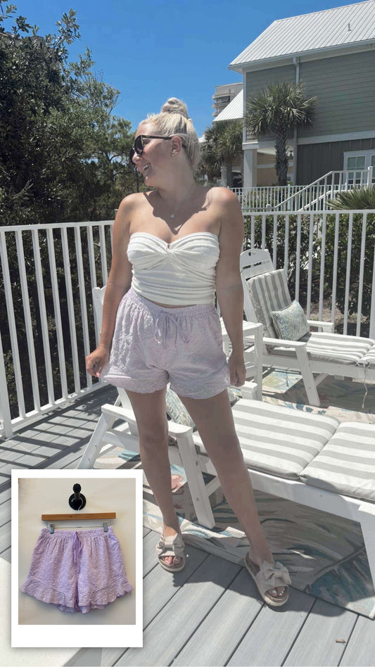 Lavender Eyelet Shorts