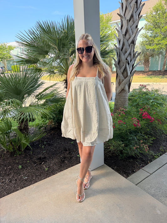 Tan Linen Dress
