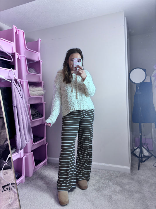 Striped Ribbed Stretchy Pants
