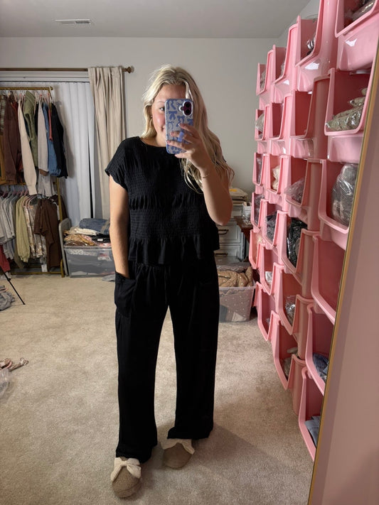 Relaxed Knit Smocked Set