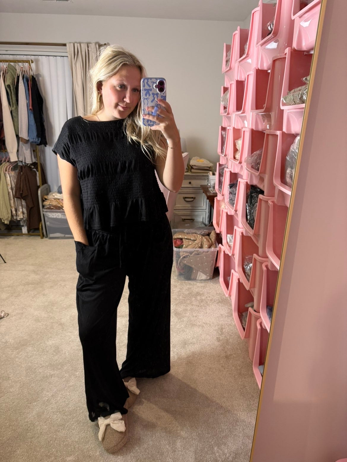 Relaxed Knit Smocked Set