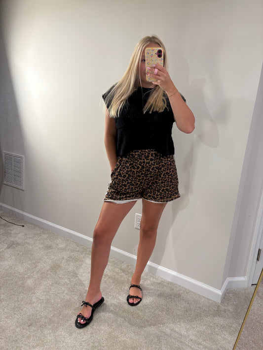 Leopard Track Shorts