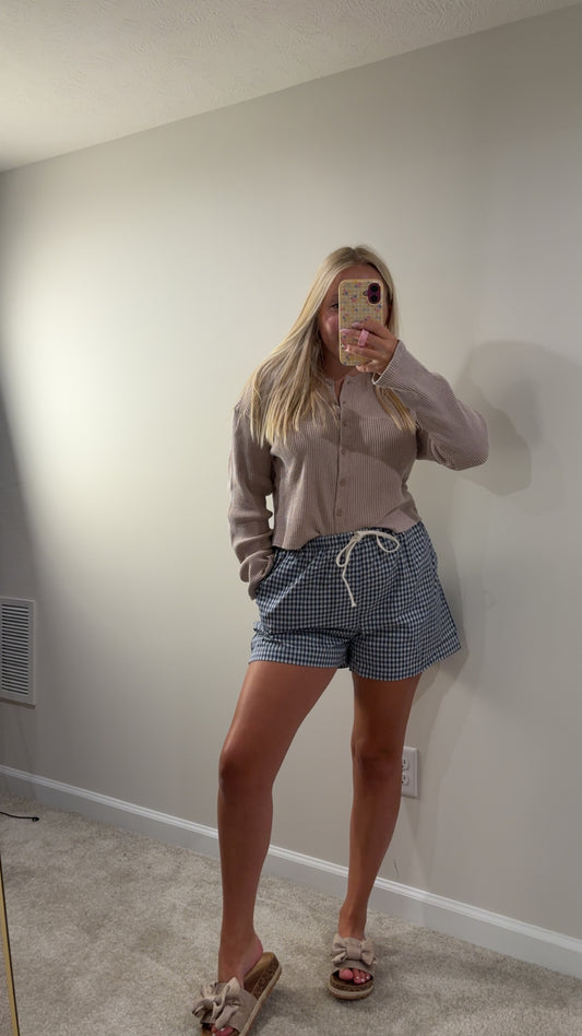 Button Up Waffle Knit