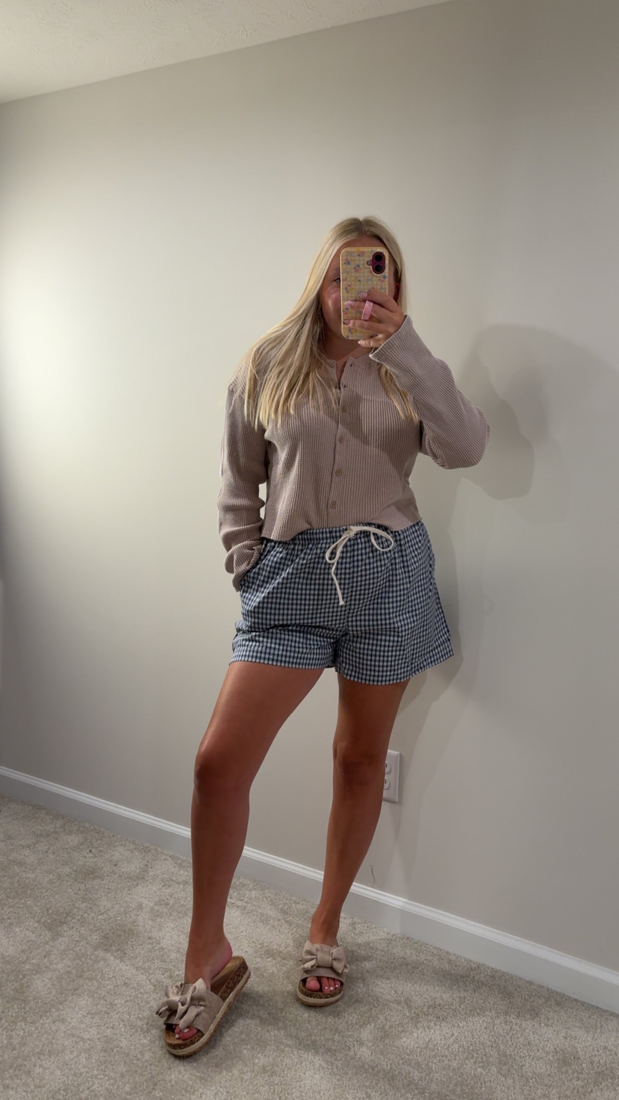 Button Up Waffle Knit