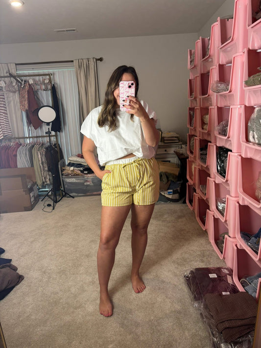 Yellow Striped Boxer Shorts