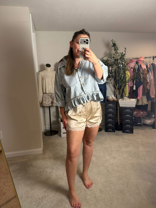 Lynn Satin Lace Shorts