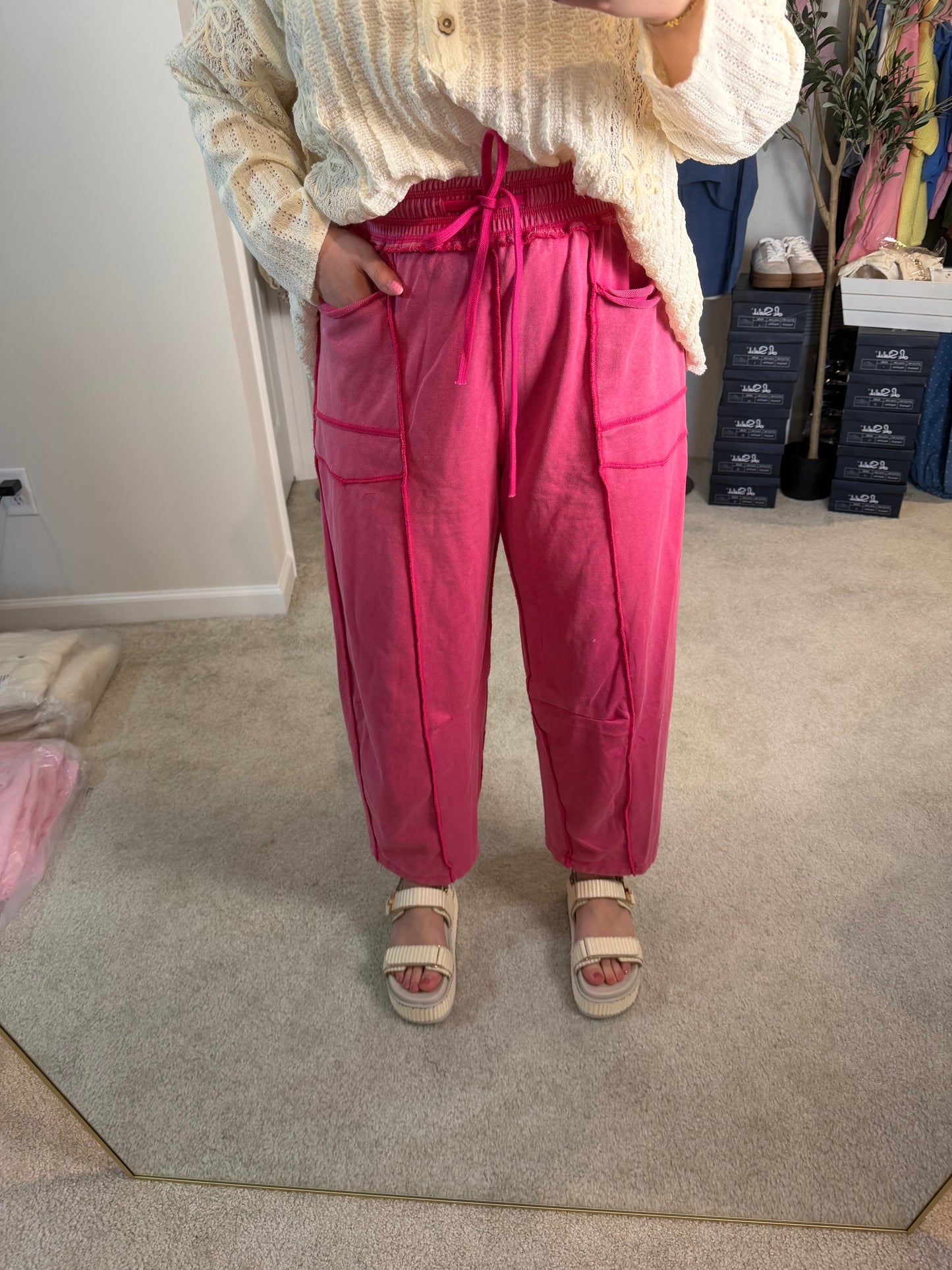THE ELISE ~ BABY BARREL FRENCH TERRY PANTS