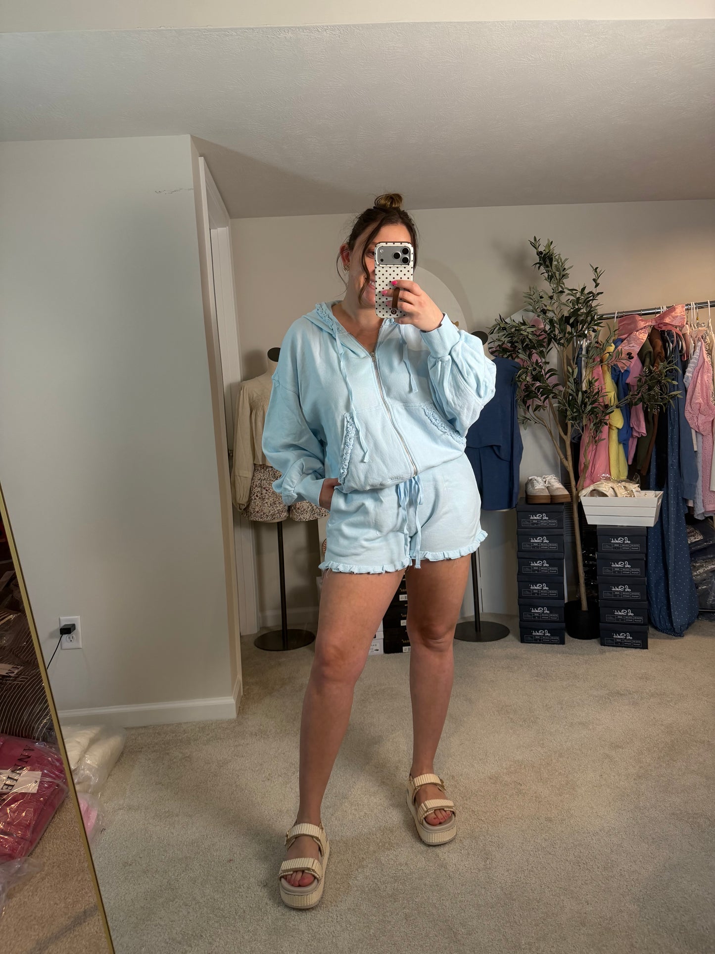 THE ALICIA ~ RUFFLED BABY BLUE SET