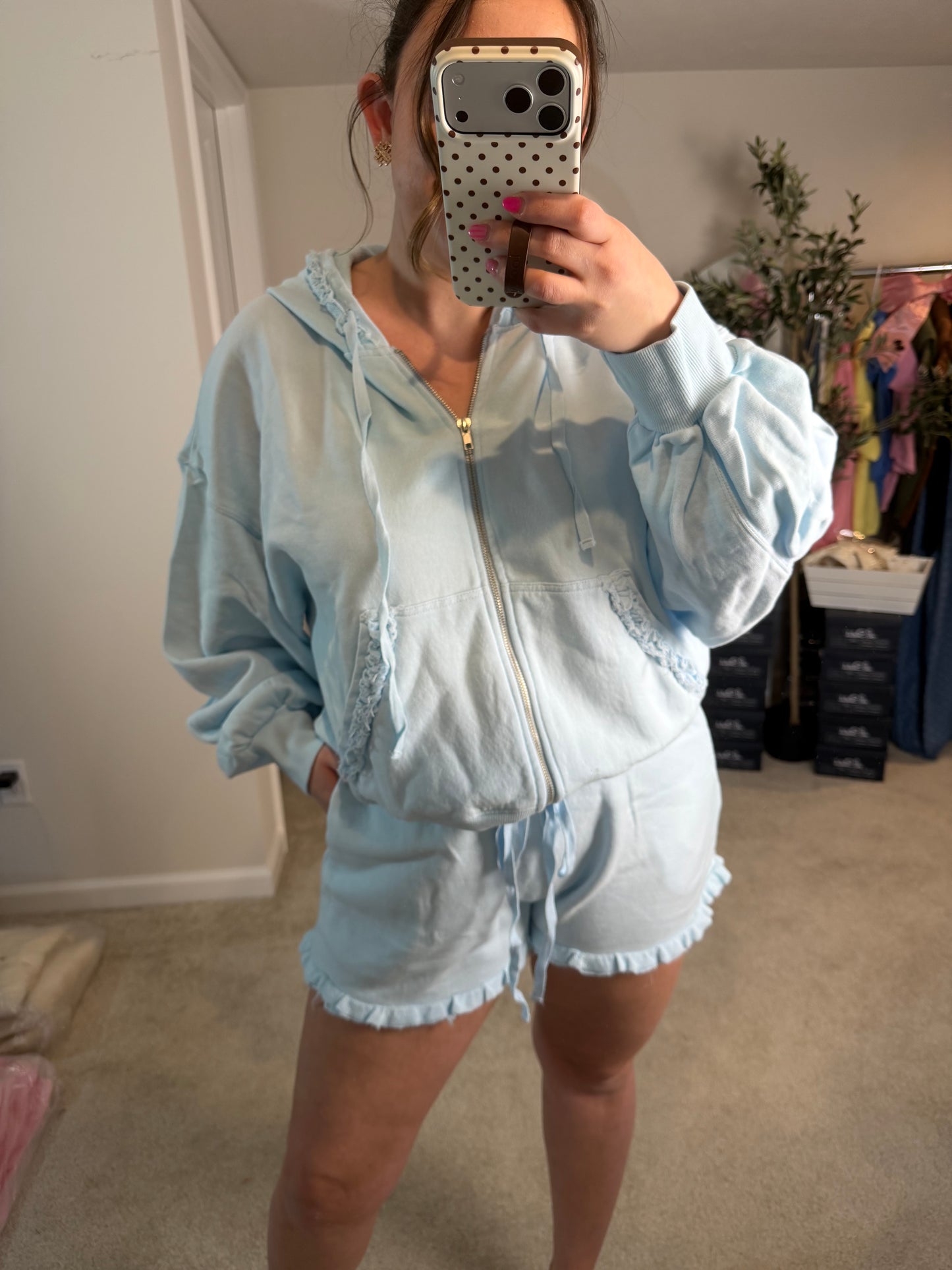 THE ALICIA ~ RUFFLED BABY BLUE SET