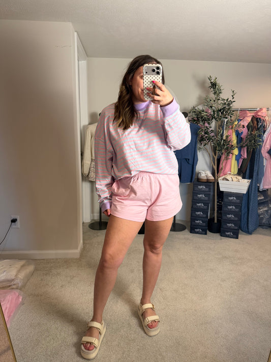 THE WENDY ~ BABY PINK KNIT SHORTS