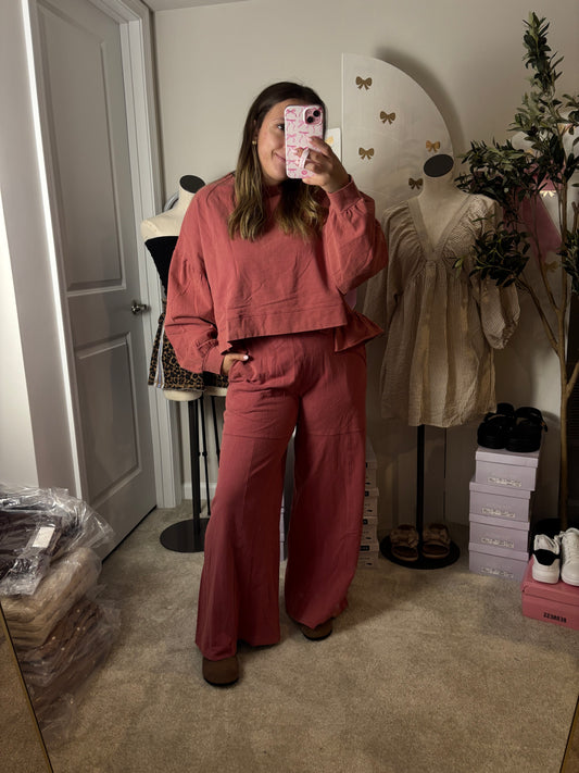 Washed Mauve Sweat Set