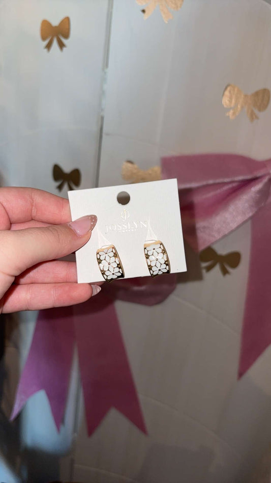 FLORAL MINI GOLD HOOPS
