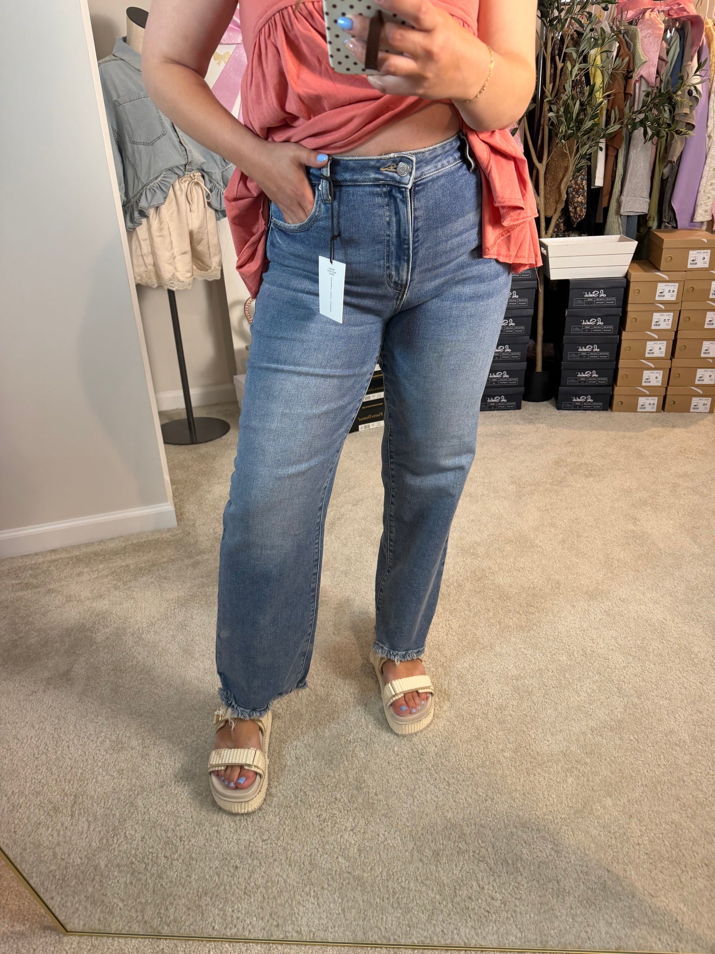 ZENANA STRETCH STRAIGHT LEG DENIM