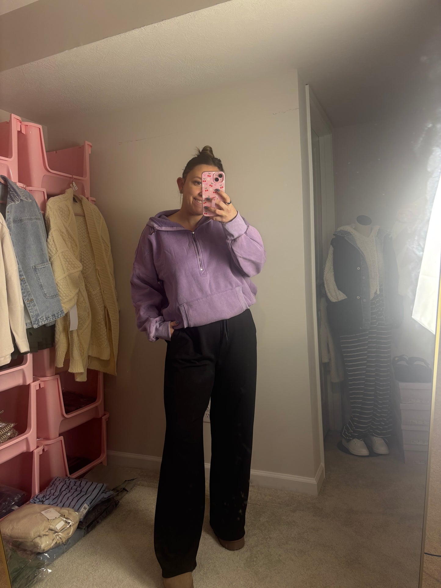 Quarter Zip Fleece Hoodie - 2 COLORS