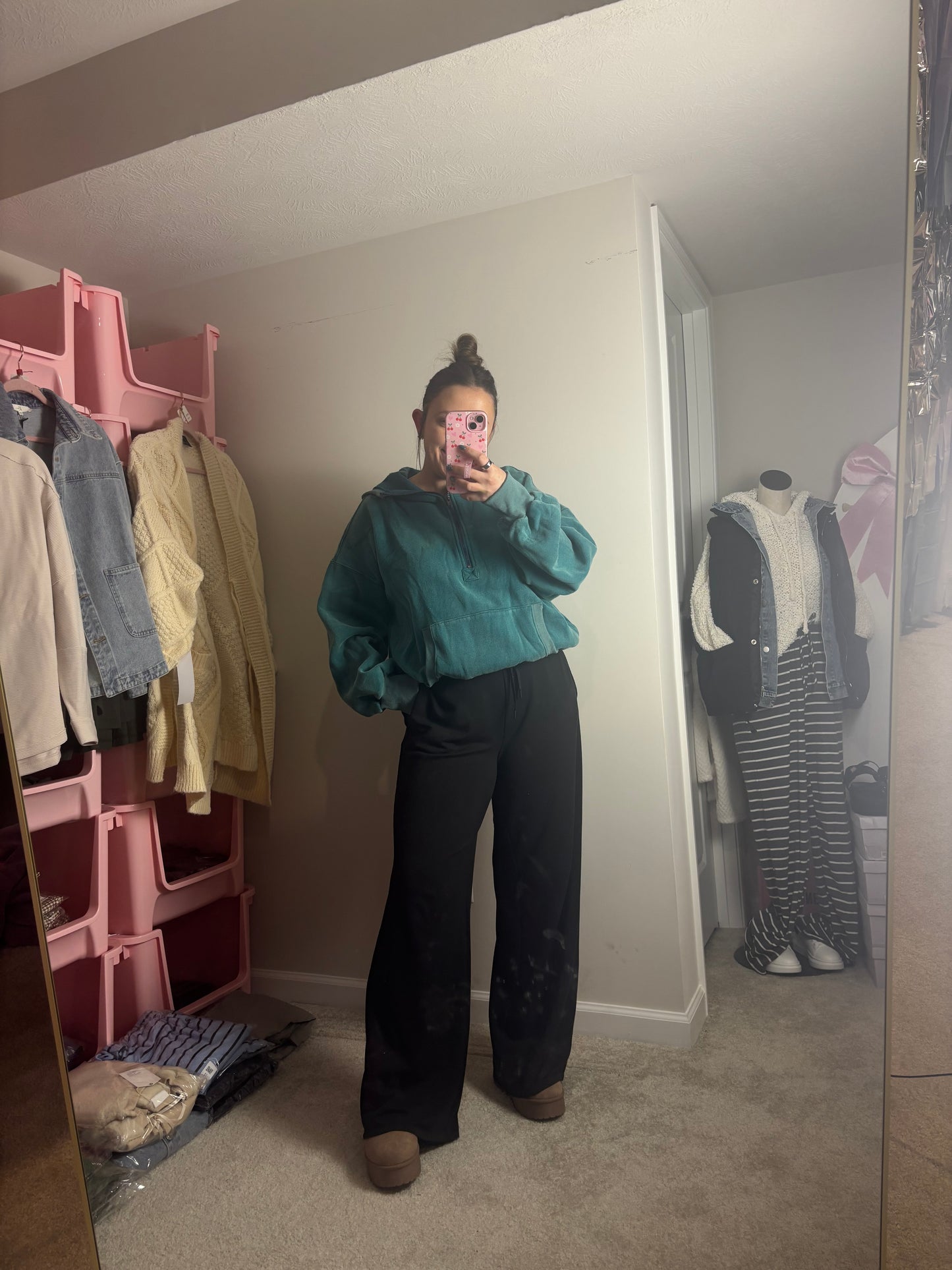 Quarter Zip Fleece Hoodie - 2 COLORS