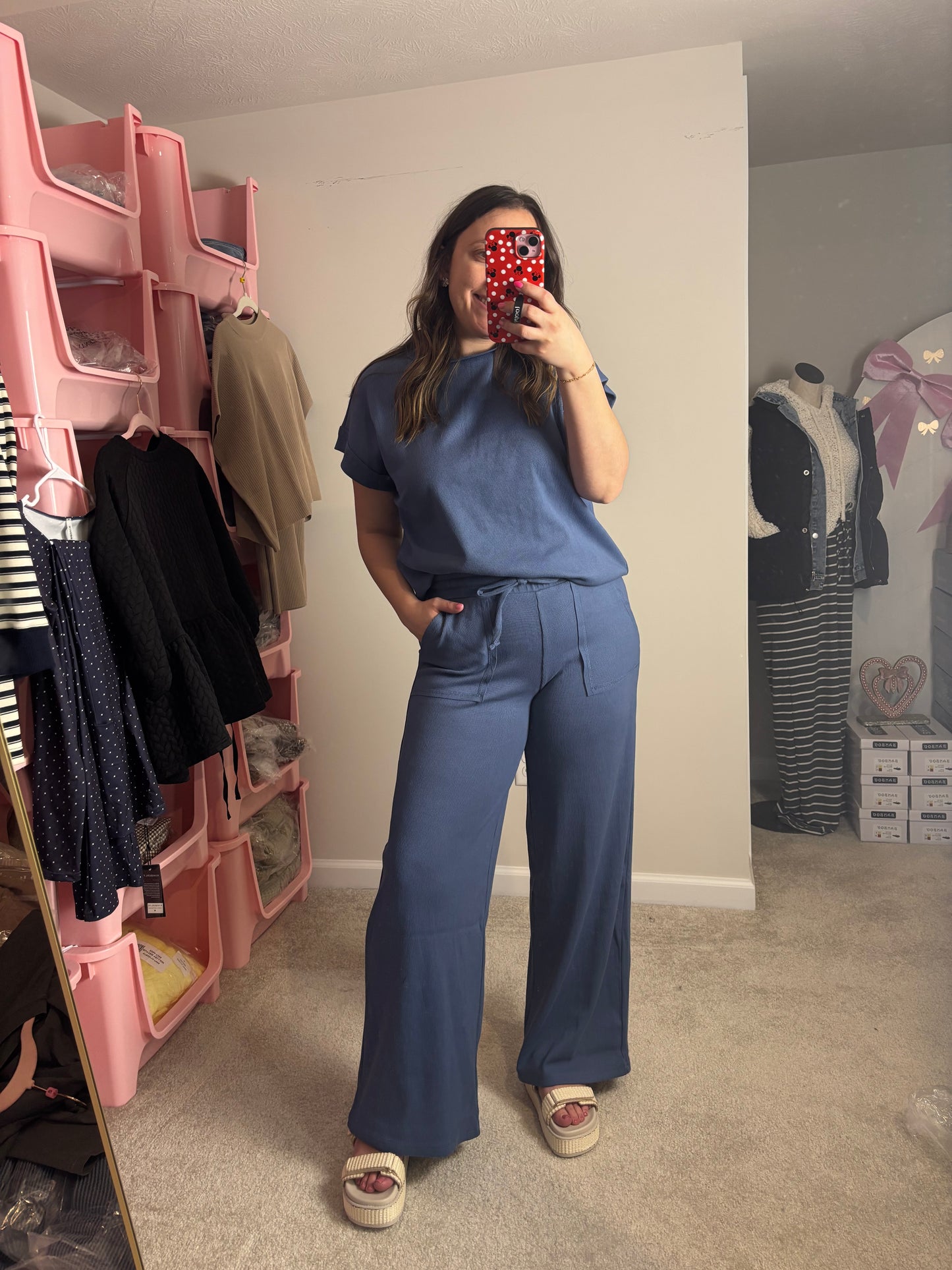 THE MARIANNE ~ DUSTY BLUE RIBBED SET