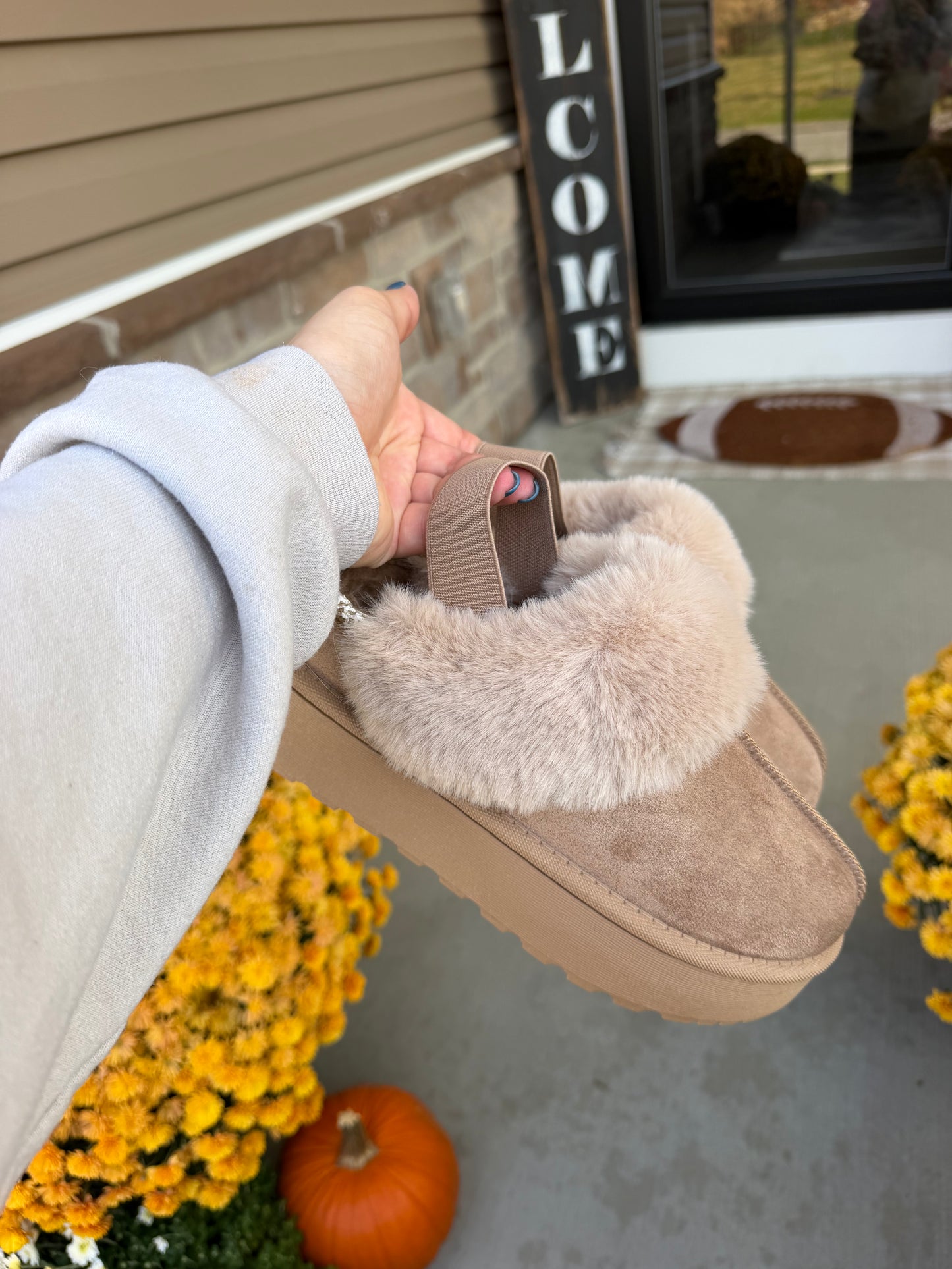 Cozy Sherpa Lined Platform Slingback