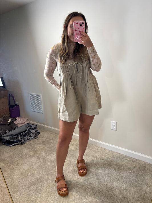 Taupe Denim Romper