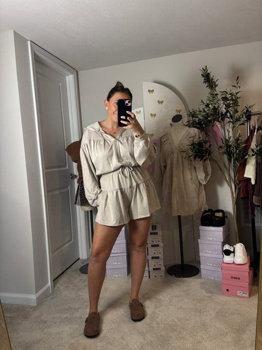 Stone Ruffle Active Romper