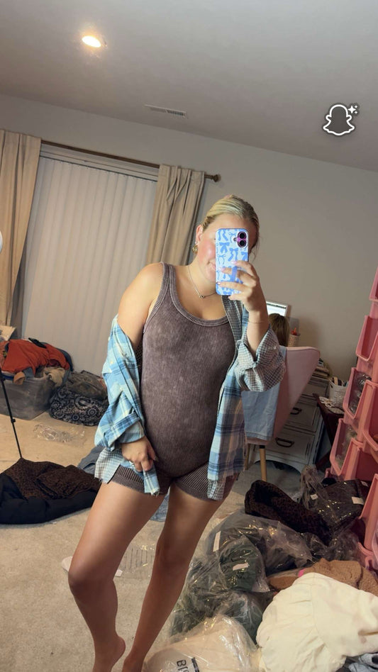 Ribbed Active Romper