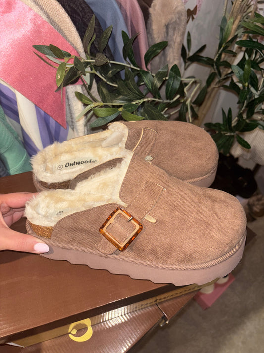 Platform Cozy Fur Clogs